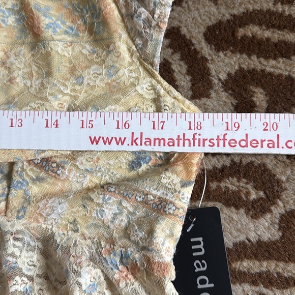 NWT Madden Girl Cream floral Mesh Blouse Womens XL Babydoll whimsy goth Fairy - Picture 15 of 15